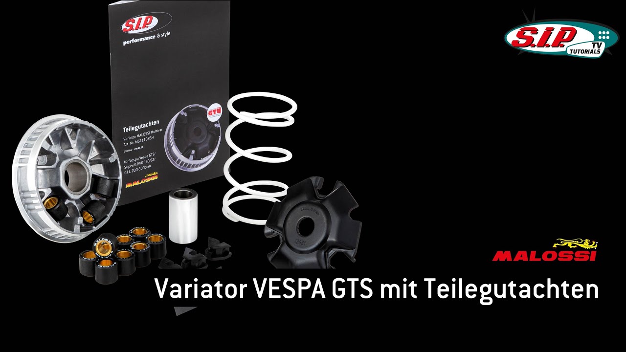 Variator Malossi Multivar für Vespa GTS mit TÜV Gutachten - Montagevideo