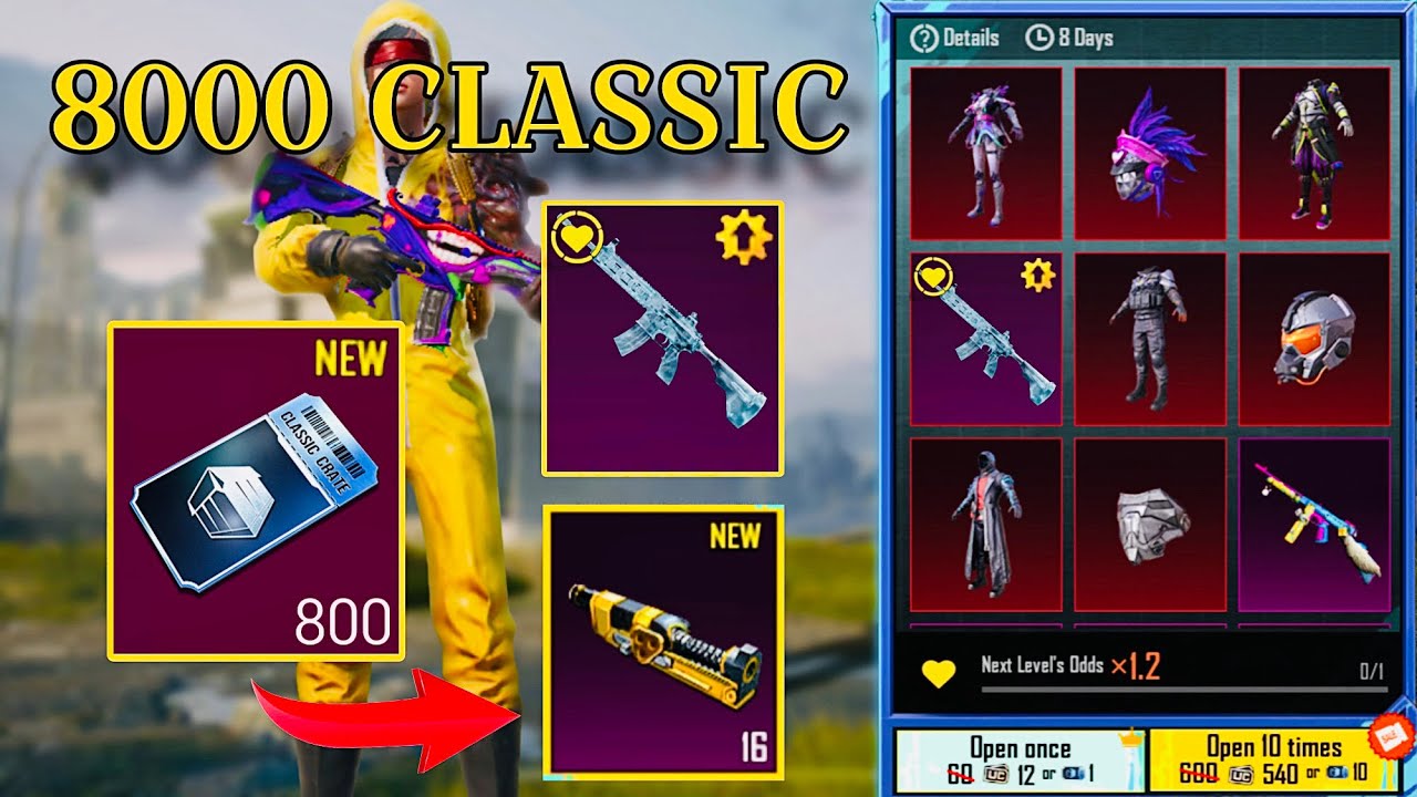new premium crate opening pubg mobile 800 Classic crate opening M416 glacier❄️after 6 years