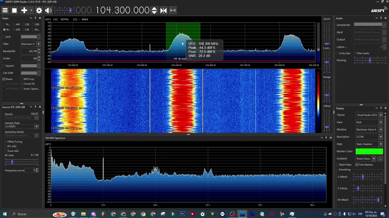 Aircheck de XHTO-FM 104.3MHz (HITfm) - ‎viernes ‎13‎ de ‎octubre‎ de ‎2023