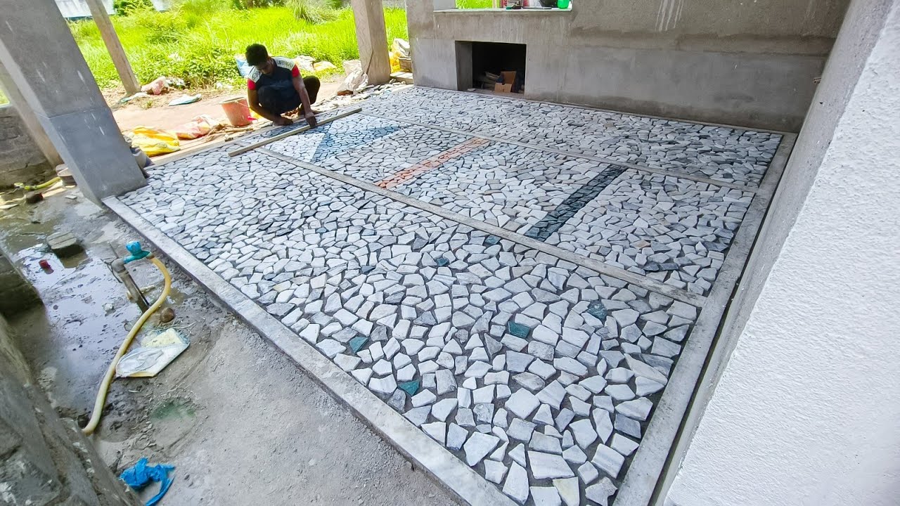 Broken Marbles Kareji Flooring Design || Tuta hua marble se design kise banaye
