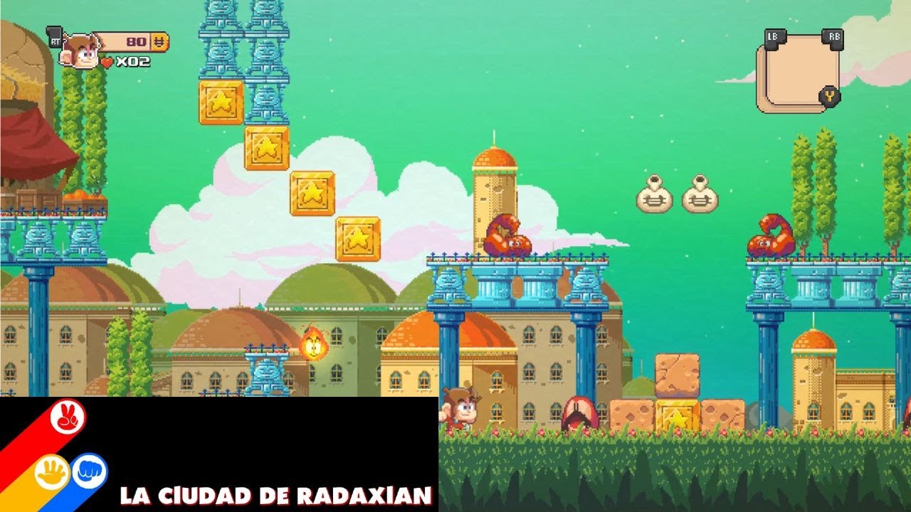 🐒🍌💪🥊Niño MONO sigue derrotando MANOTAS xd [Alex Kidd in Miracle World DX - La ciudad de Radaxian]