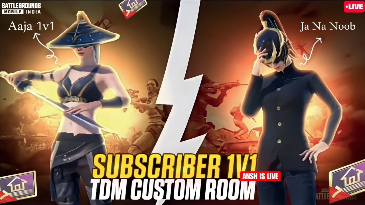 1v1 TDM CUSTOM ROOMS | BGMI LIVE w ANSH | #bgmilive #customrooms #tdm1v1 #tdmrooms