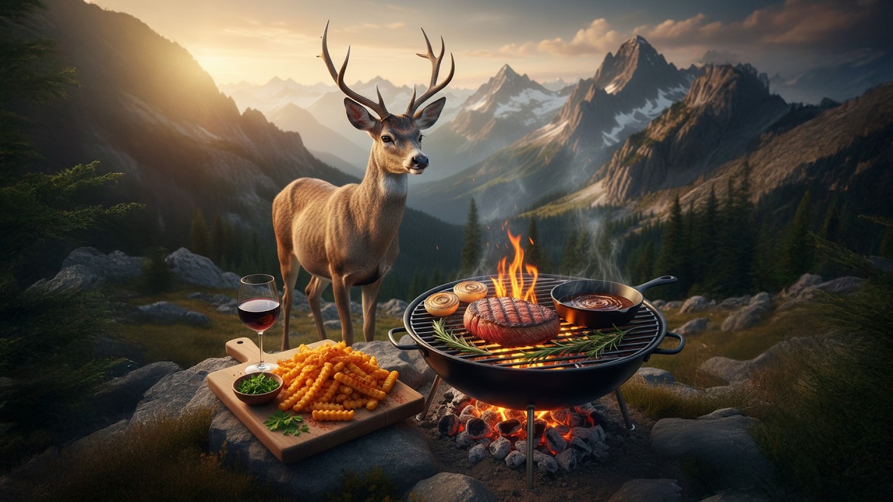 The Secret to Healthy Crispy Fries: Tender Venison Steak & Oven-Baked Pommes Frites Recipe🦌🍟