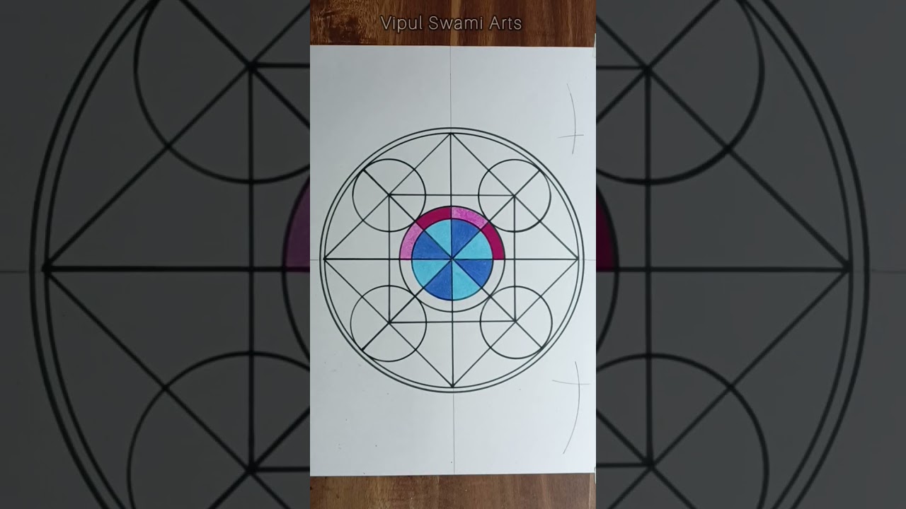 Colourful Geometric Rangoli Design Drawing #stepbystep #drawing #2ddesign #geometric #viral