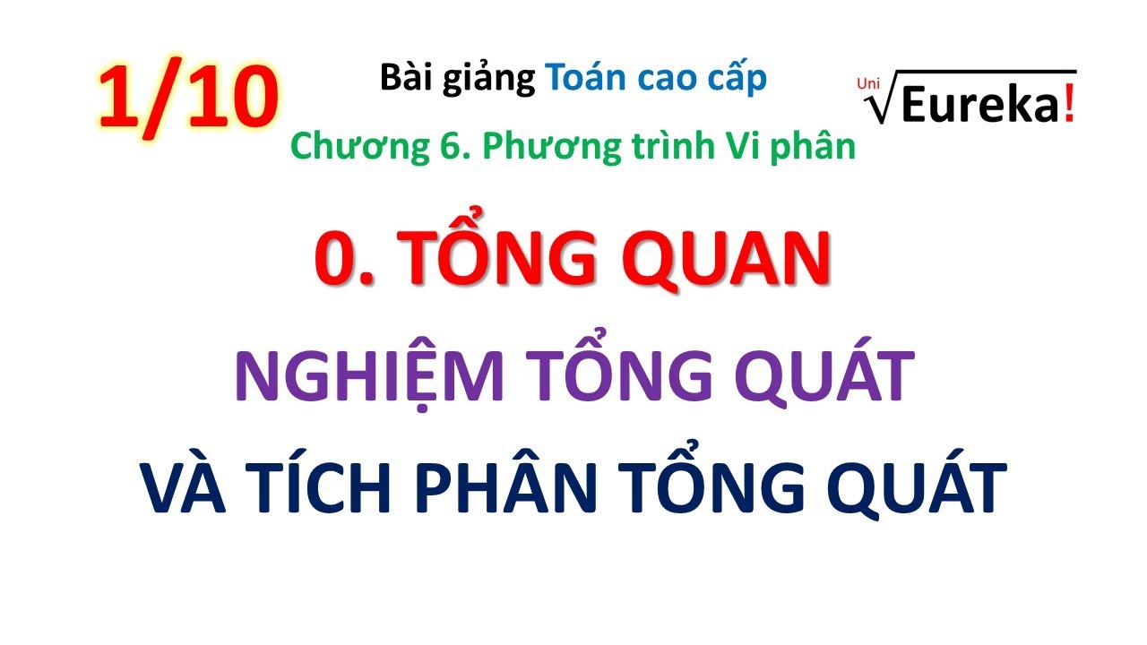 Giải tích 6.1 Nghiệm tổng quát và Tích phân tổng quát của phương trình vi phân
