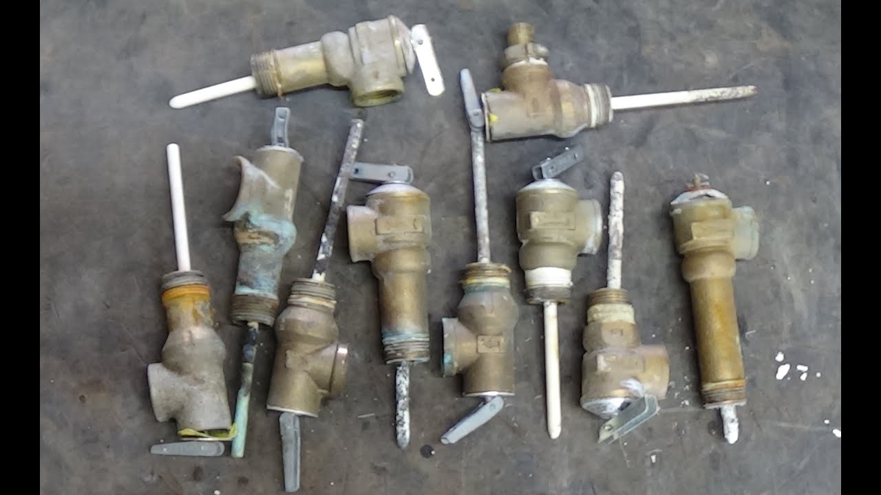 Cleaning some Scrap Pressure Release valves for Clean Brass