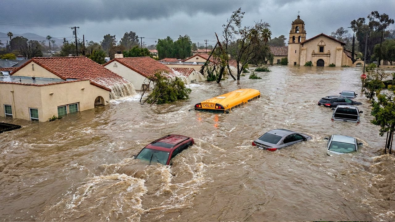 California in Chaos Today! Atmospheric River Triggers Severe Flooding in Wrightwood