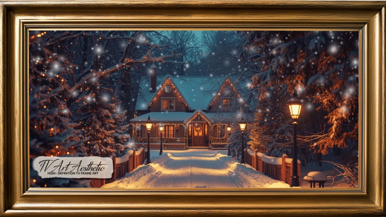 Christmas at Home | No Frame TV Art | Animated Christmas Screensaver | Winter TV Art