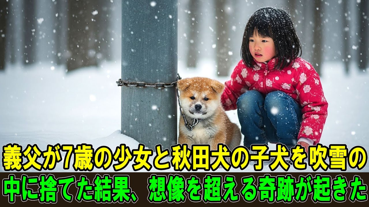 【奇跡の実話】義父は7歳の少女と秋田犬の子犬を、吹雪の中に残酷にも置き去りにした…凍え死ぬ寸前、奇跡が起きた。