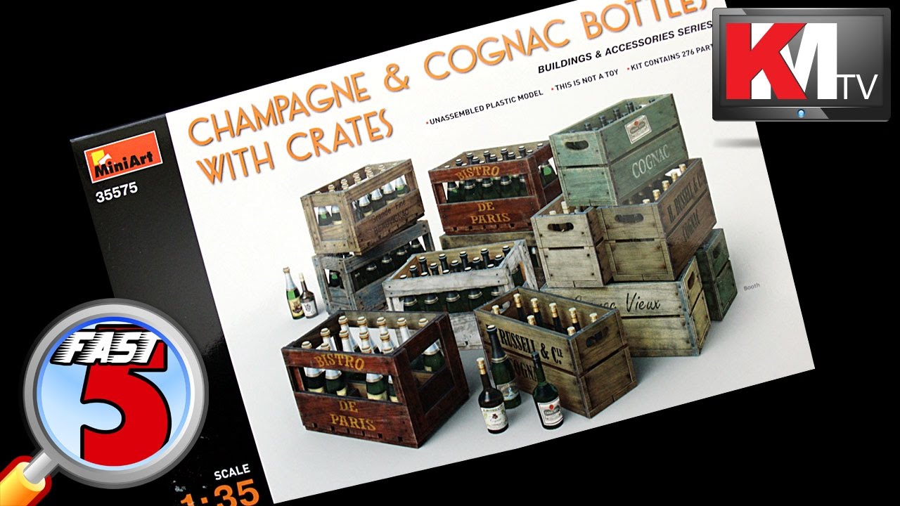 MiniArt Champagne & Cognac Bottles with Crates (1:35)