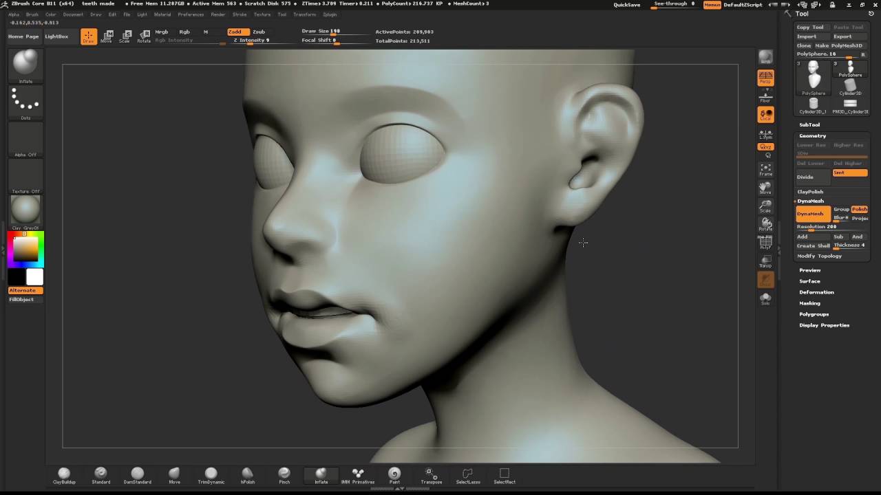 ZBrushCore - Steve James - Part 4 Mouth
