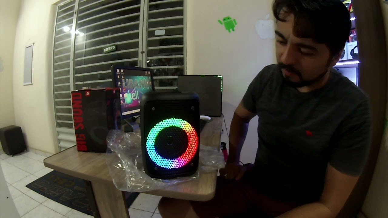 review da caixa de som big sound kts-1237 led RGB