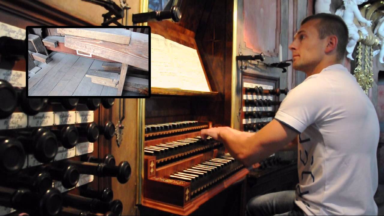 Krzeszów - Koncert organowy - kalikowanie i praca organów