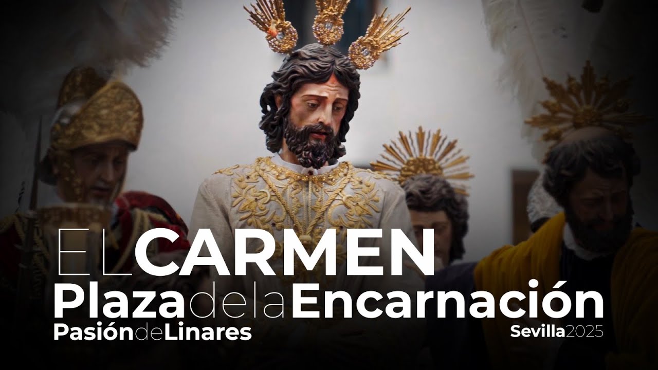 [4K] Nuestro Padre Jesús de la Paz por la Plaza de la Encarnación | Pasión de Linares - 2025