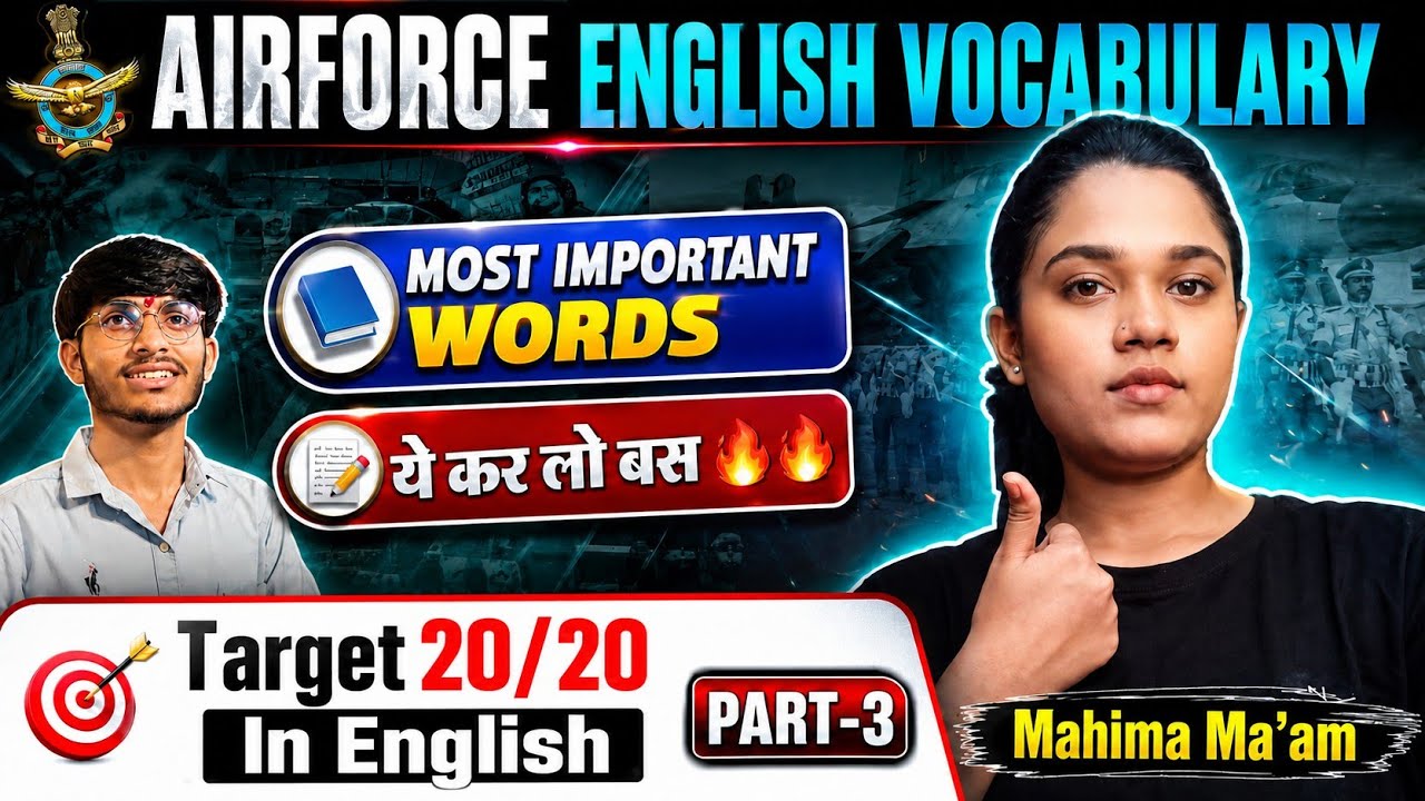 🎯AIRFORCE 02/2027 English Vocabulary | Most Repeated Synonyms and Antonyms 💯💯