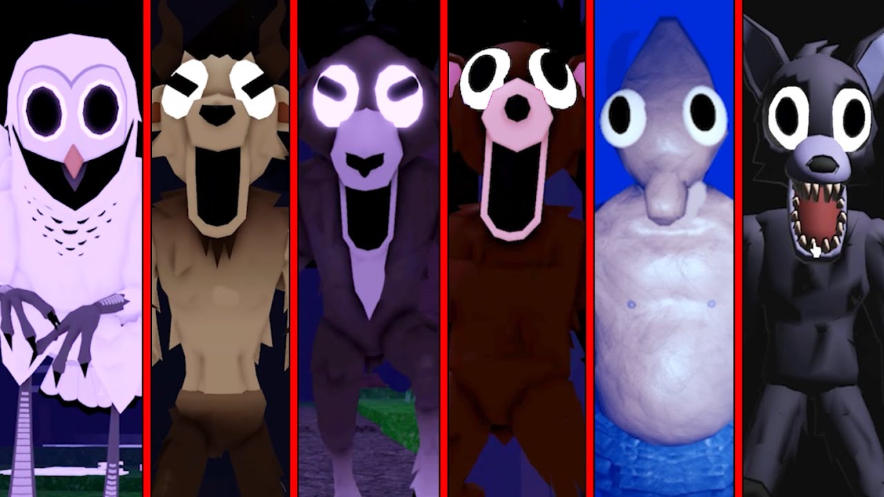 99 Nights in the Forest - RAM VS OWL VS DEER VS SEAHORSE VS WILD WEST VS WOLF | Jumpscare - Roblox