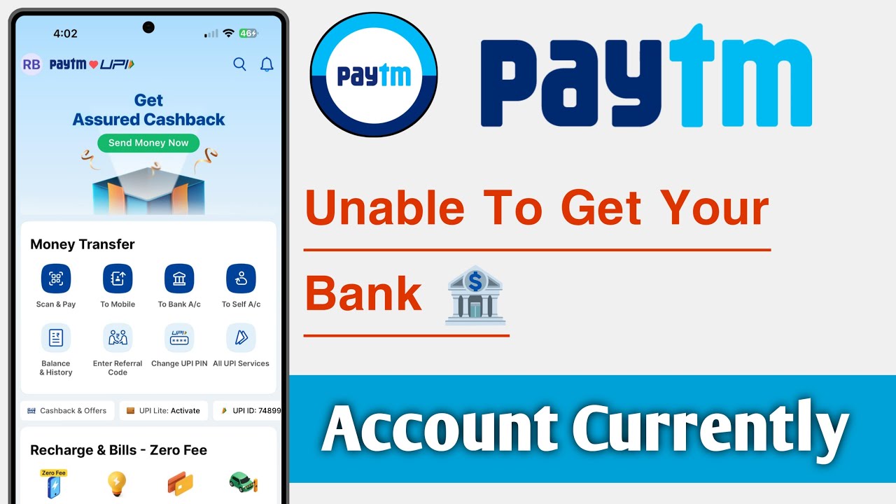 Paytm Unable To Get Your Bank Account Currently Problem Solve