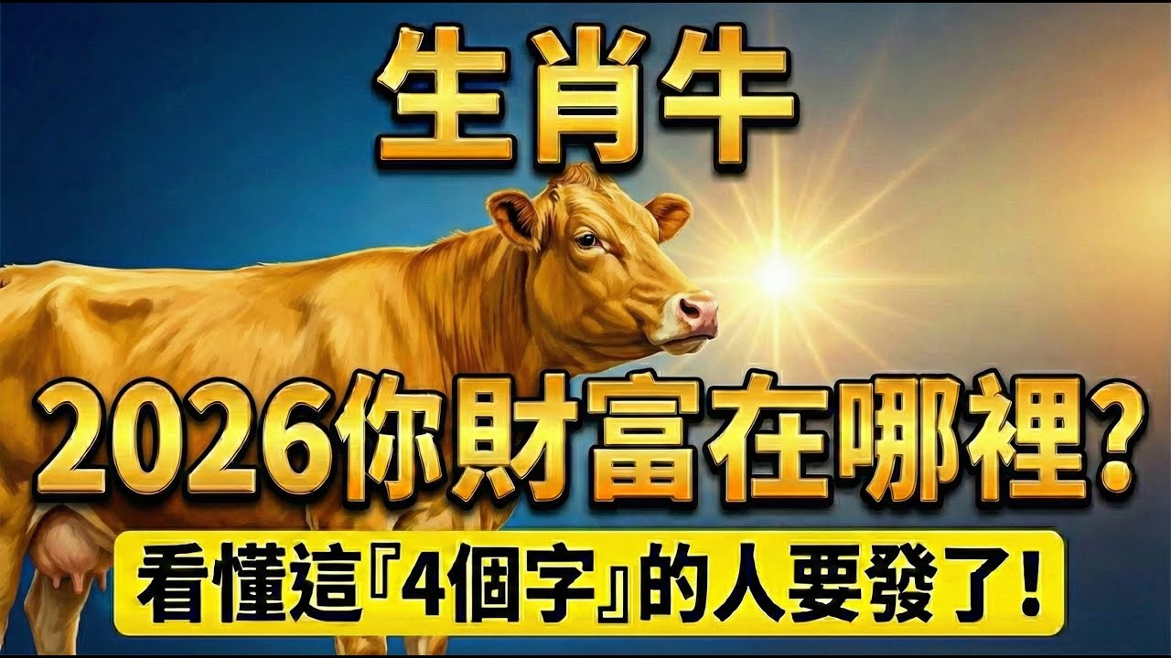 驚天反轉！生肖牛，別再瞎忙了！你2026年的財富根本不在工作裡，而在這『四個字』裡？看懂的人都要發了！#2026屬牛運勢 #生肖牛2026運勢 #屬牛 #財運 #發財 #算命 #命理 #生肖牛 #偏財