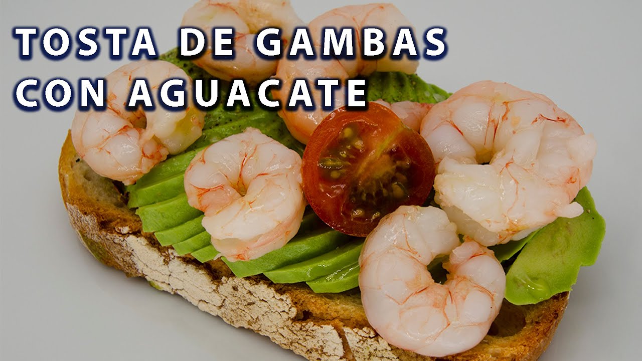 Receta de tosta de gambas de Compesca y aguacate