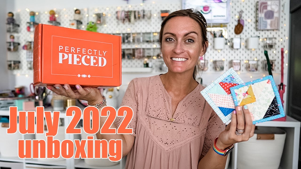 A Quilt Coaster On An Embroidery Machine?! Unboxing July’s Perfectly Pieced M.E. Time Box!
