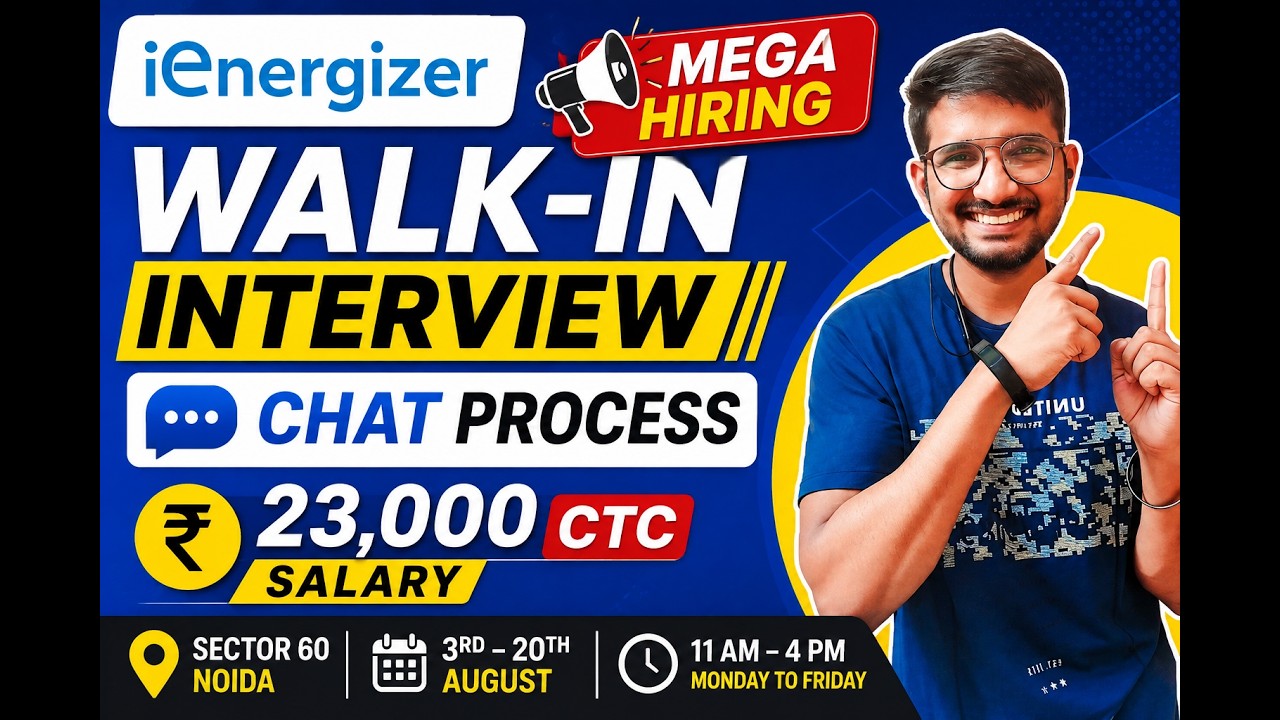Latest Noida Jobs 2026 | Chat Process | Salary 23K | 9-Hour Shift | Chat Jobs in Noida | iEnergizer