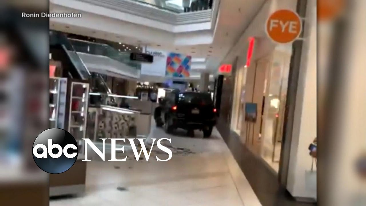Man charged with terrorism after driving car into mall | ABC News