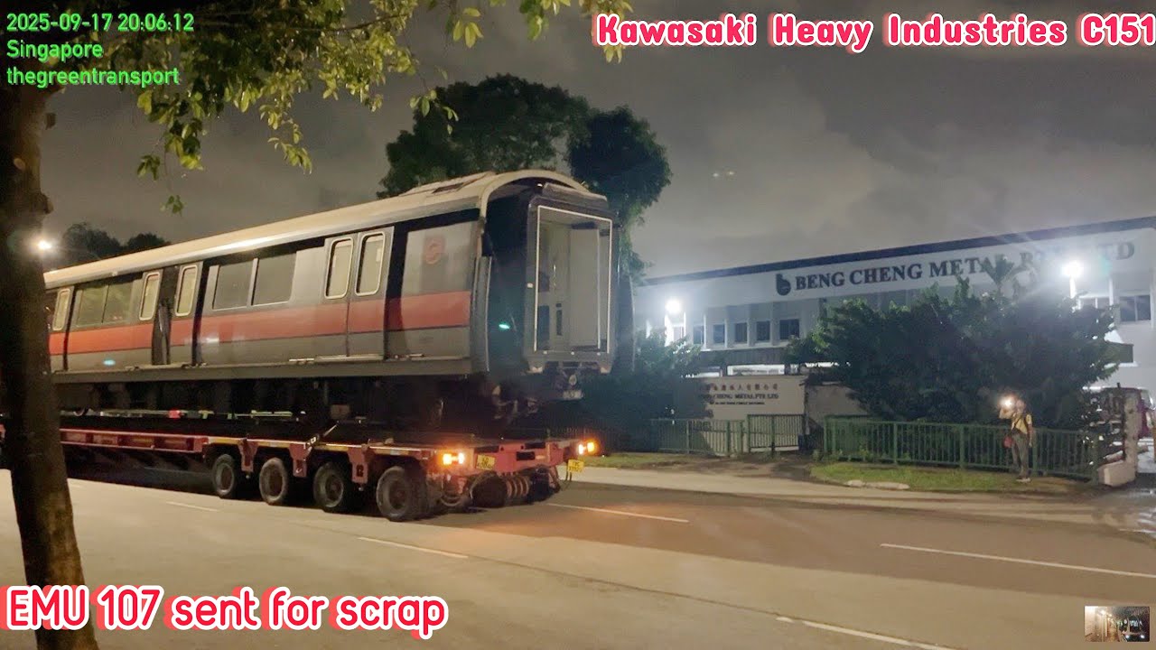 ⁴ᴷ⁶⁰ [SMRT] retired, reppy ~ KHI C151 [107/108] - EMU 107 sent for scrap