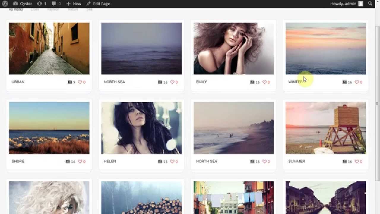 How to create Gallery Albums - Oyster Creative Photo WordPress Theme