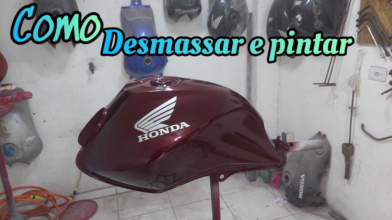 como desamassar e pintar tanque de moto