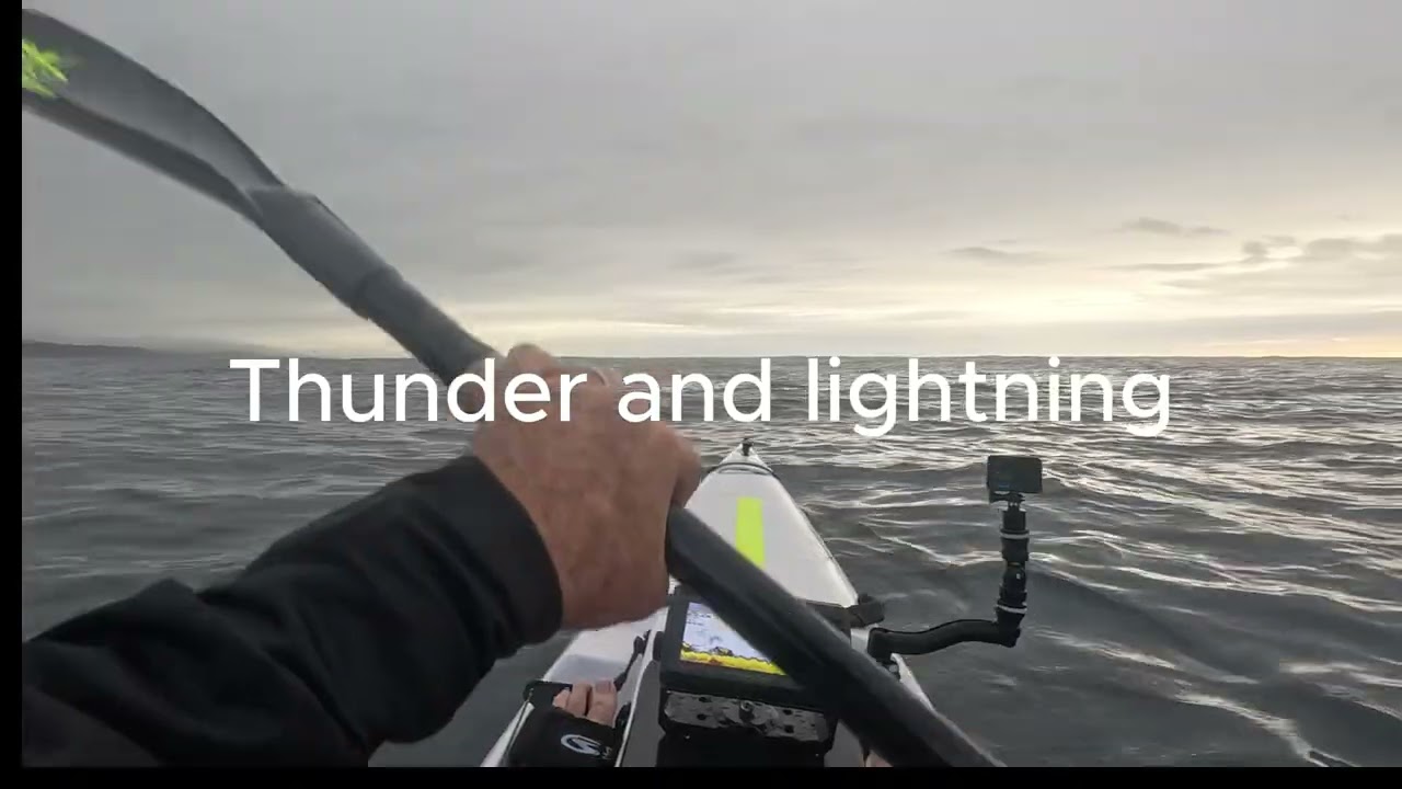 Kayak fishing South Africa - Thunder lightning and Mackerel