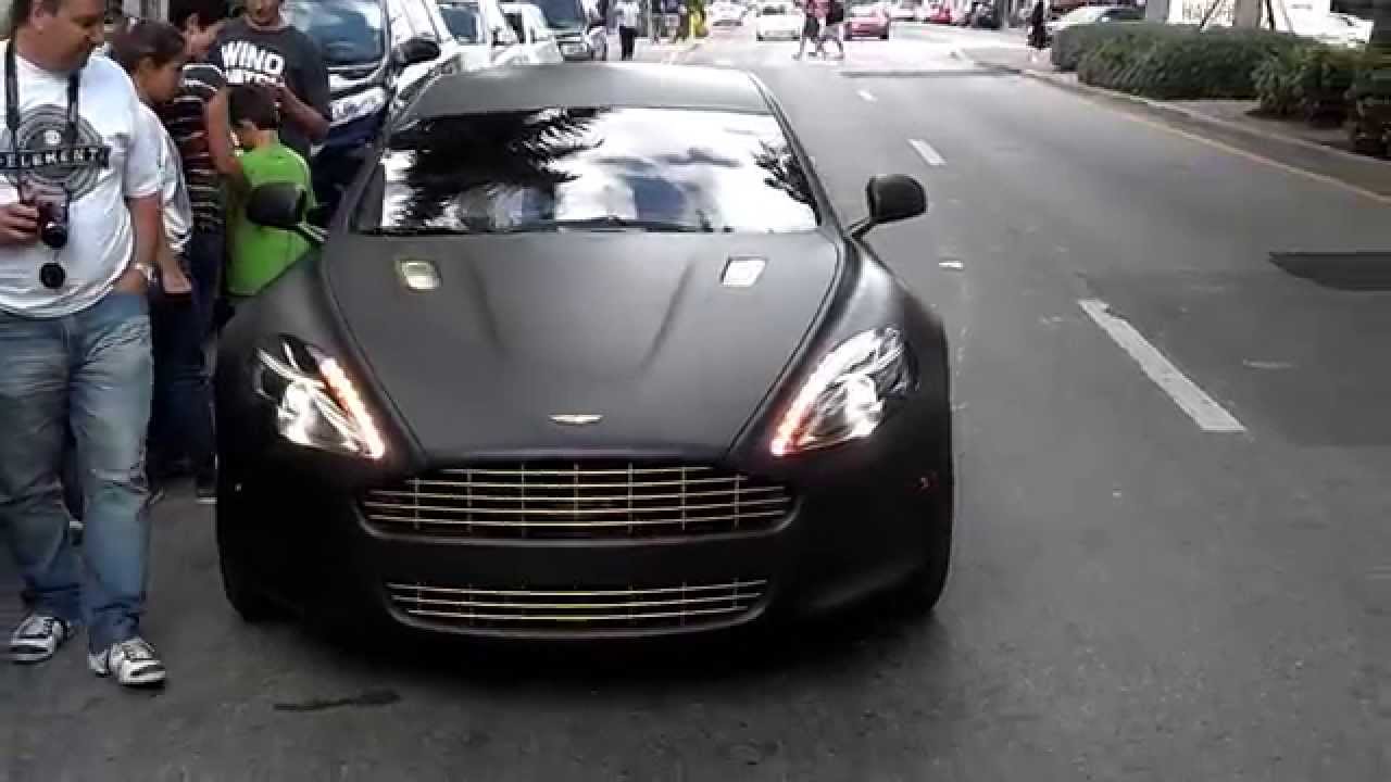 Meek Mill Aston Martin Matte Black With 24k Gold Plated Rims - Meek Mill Aston Martin Custom