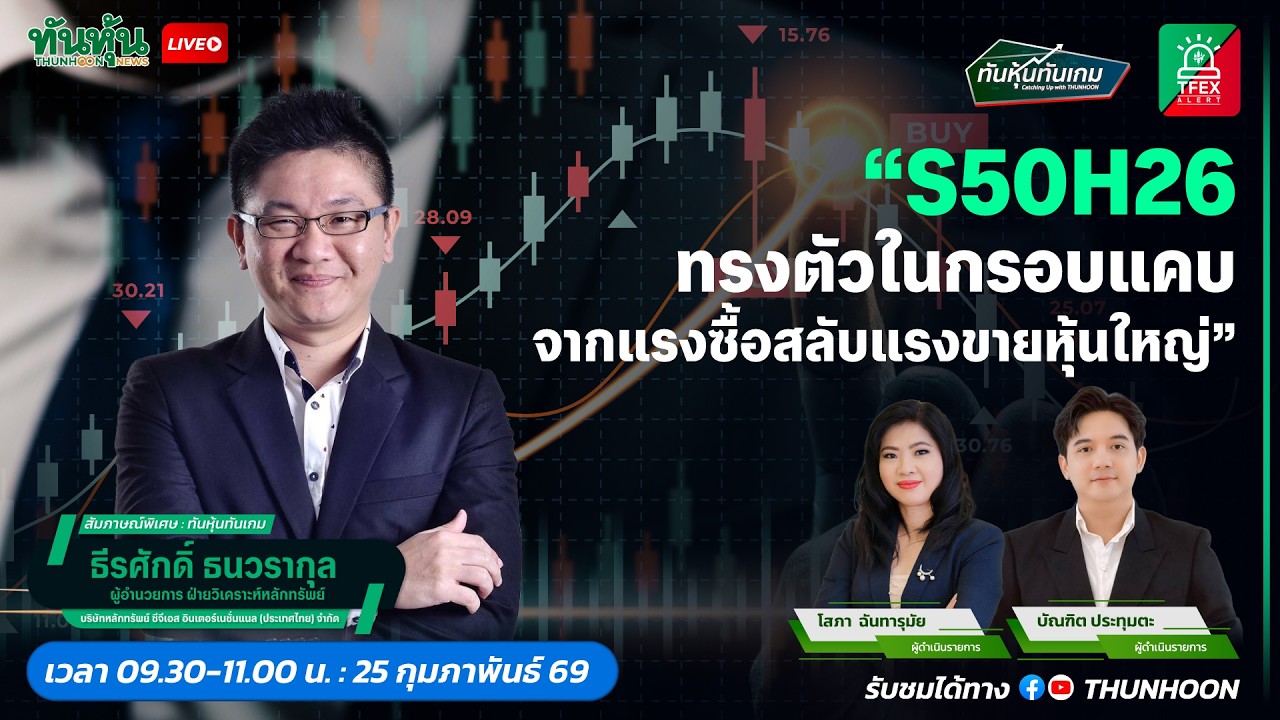 S50H26  ทรงตัวในกรอบแคบ จากแรงซื้อสลับแรงขายหุ้นใหญ่