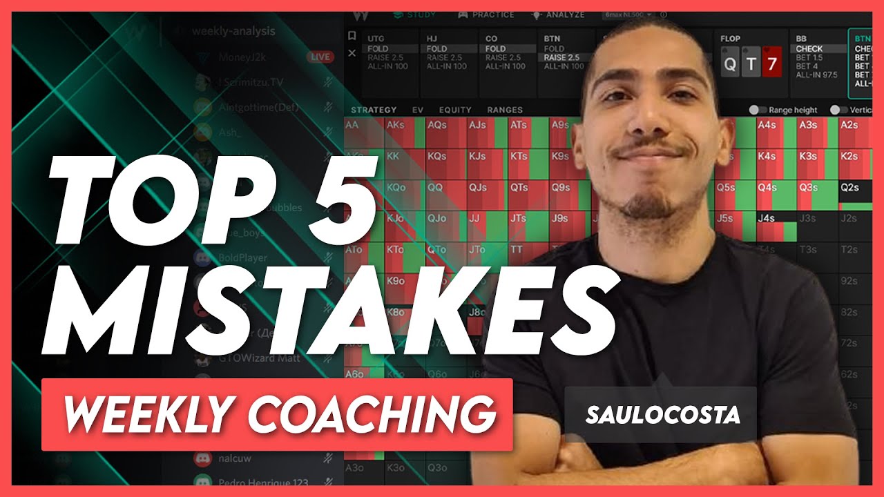 5 Biggest Leaks People are Making Compared to GTO | Weekly Coaching by SauloCosta