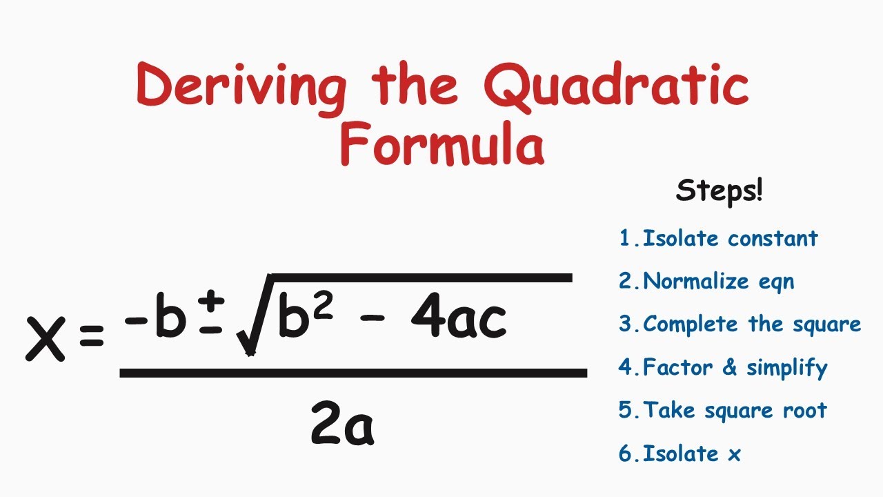 How To Derive The Quadratic Formula | GCSE MATH