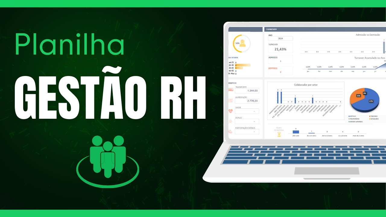 Planilha para Gest&atilde;o RH - COMPLETA ATUALIZADA