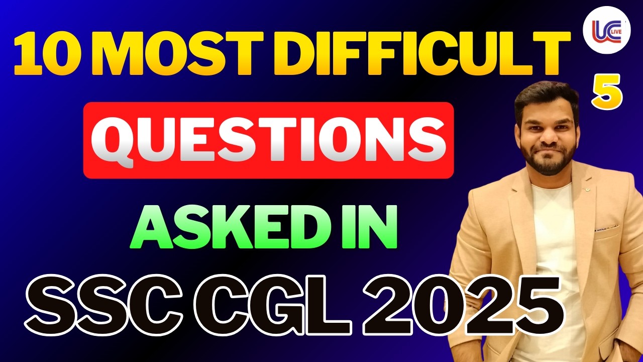 10 most difficult questions asked in ssc cgl 2025 |class - 5 | By Anant Sir