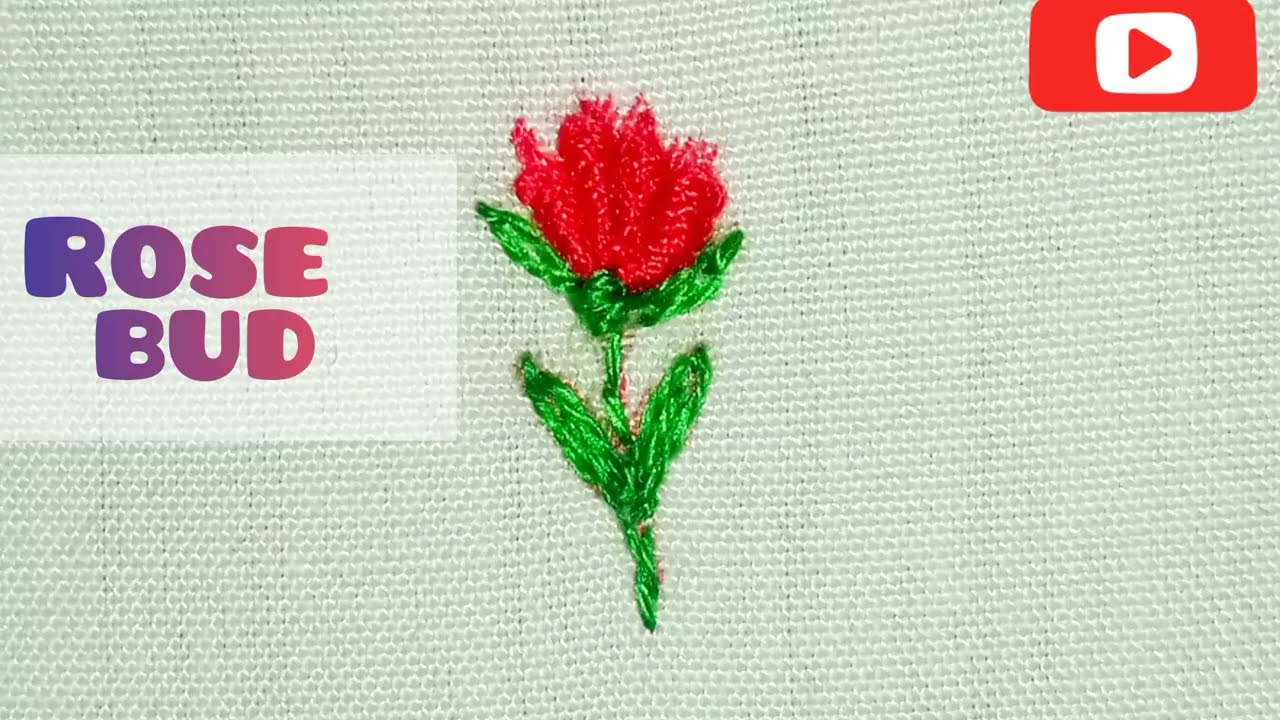 rose bud hand embroidery #embroidery #handembroidery #stitchwork #diy #embroiderydesigns#stitchworld
