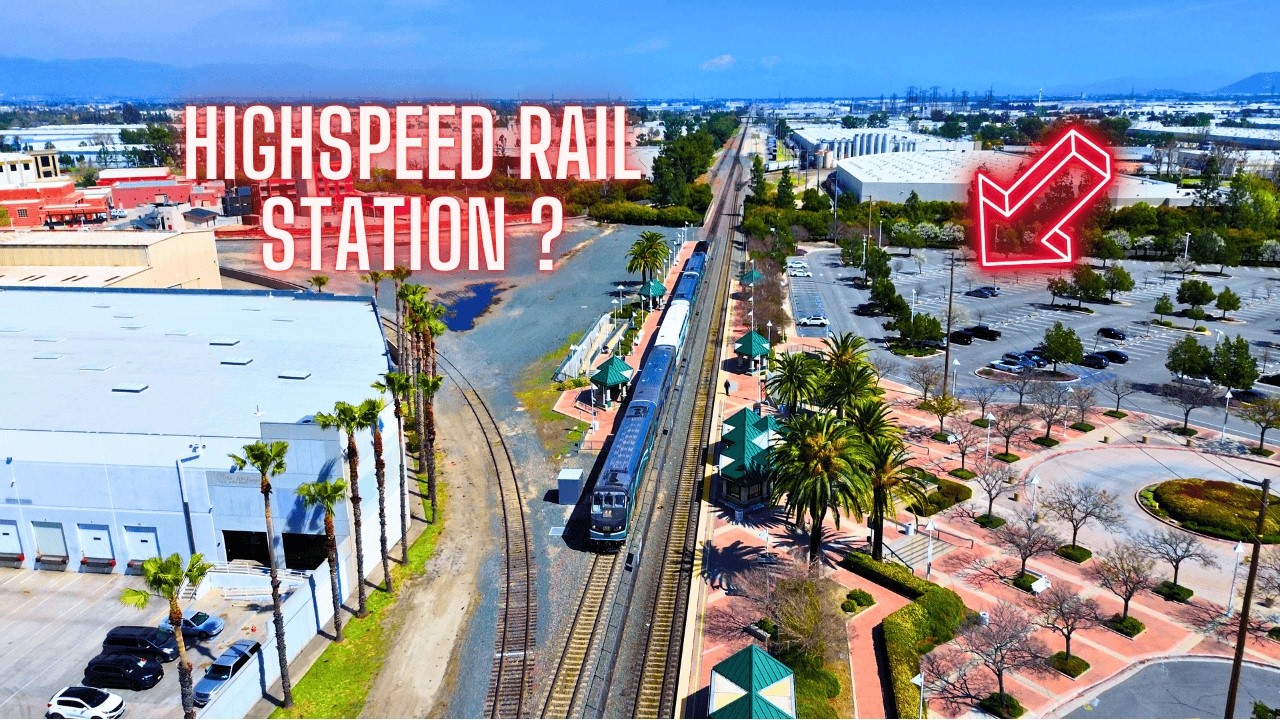 BRIGHTLINE WEST HIGHSPEED RAIL - An Aerial Look at Construction Plans at Rancho Cucamonga Metrolink