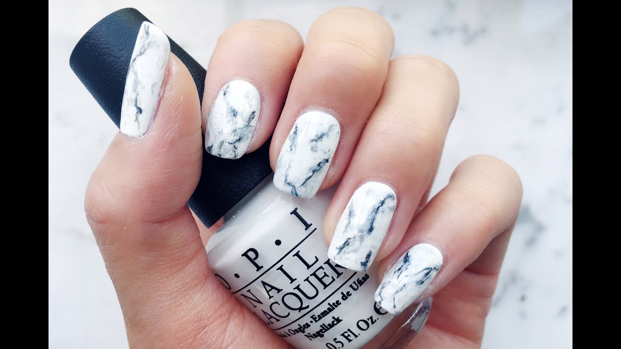Jag målar marmor naglar
