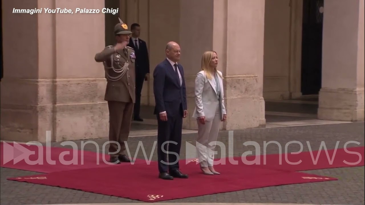 Meloni riceve Scholz a Palazzo Chigi