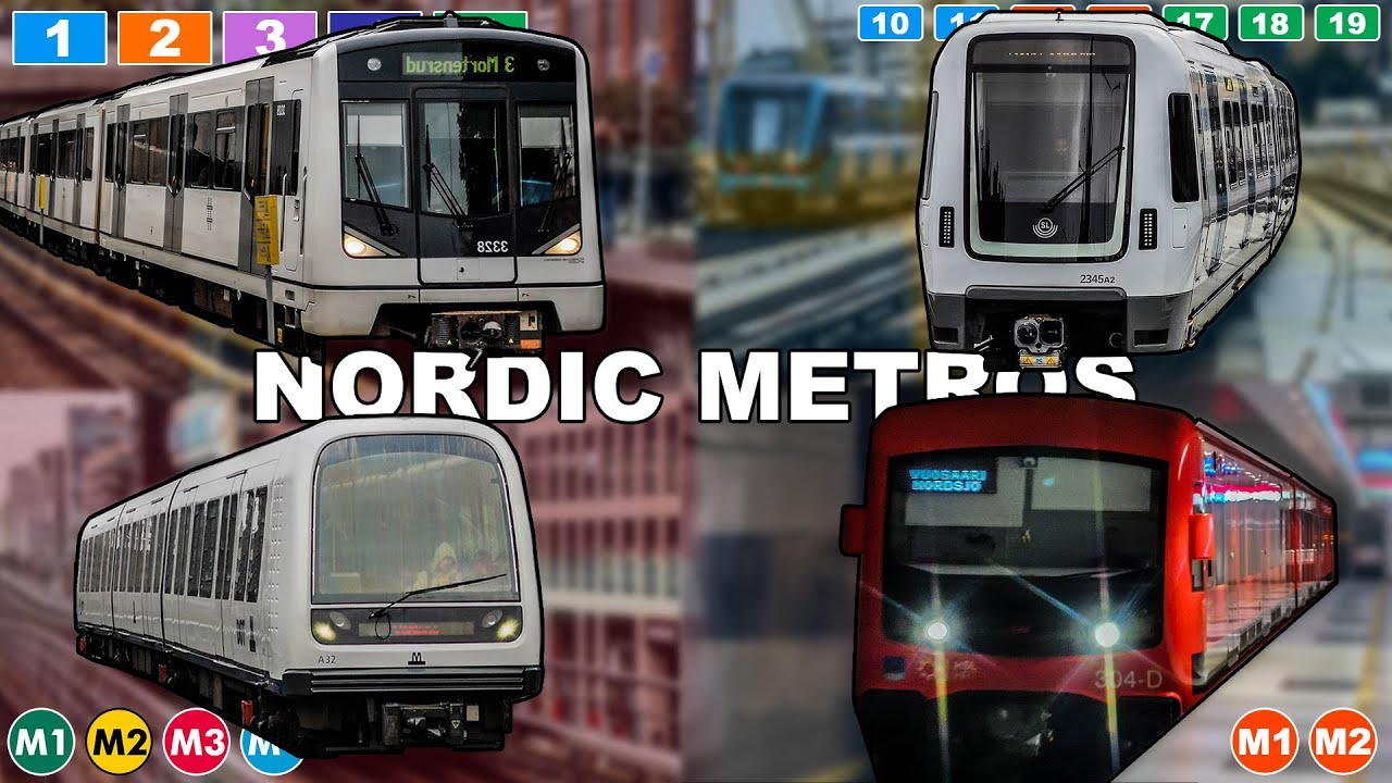 ❄️ All the Nordic Countries Metro Lines ( Copenhagen / Helsinki / Oslo / Stockholm) (2024) [4K]