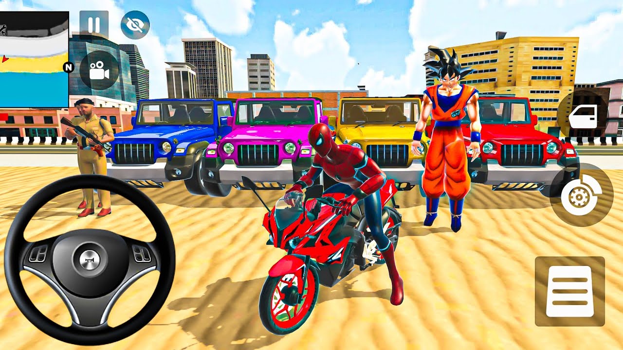 🦚 Indian Thift Auto Android Game 🌿 SuperMan & Spiderman Game😍G- Wagon & McQueen Car & Bike Showroom