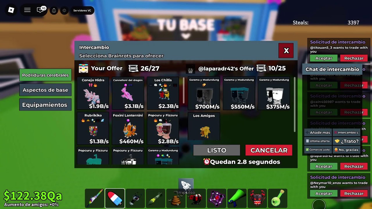 Trades en roba a brainrot (solo/only brainrots,)