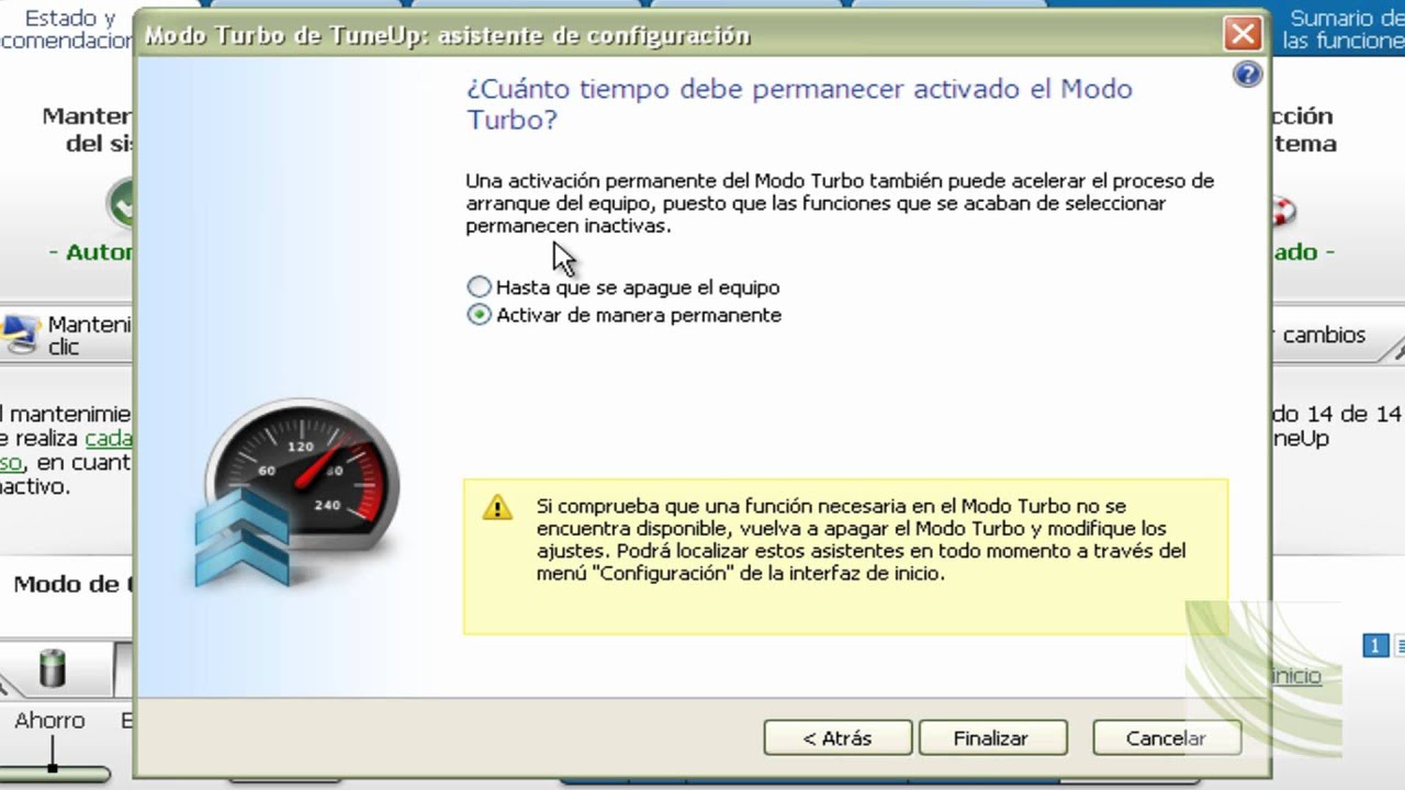 TuneUp Utilities 2012 - turbo mode - modo turbo
