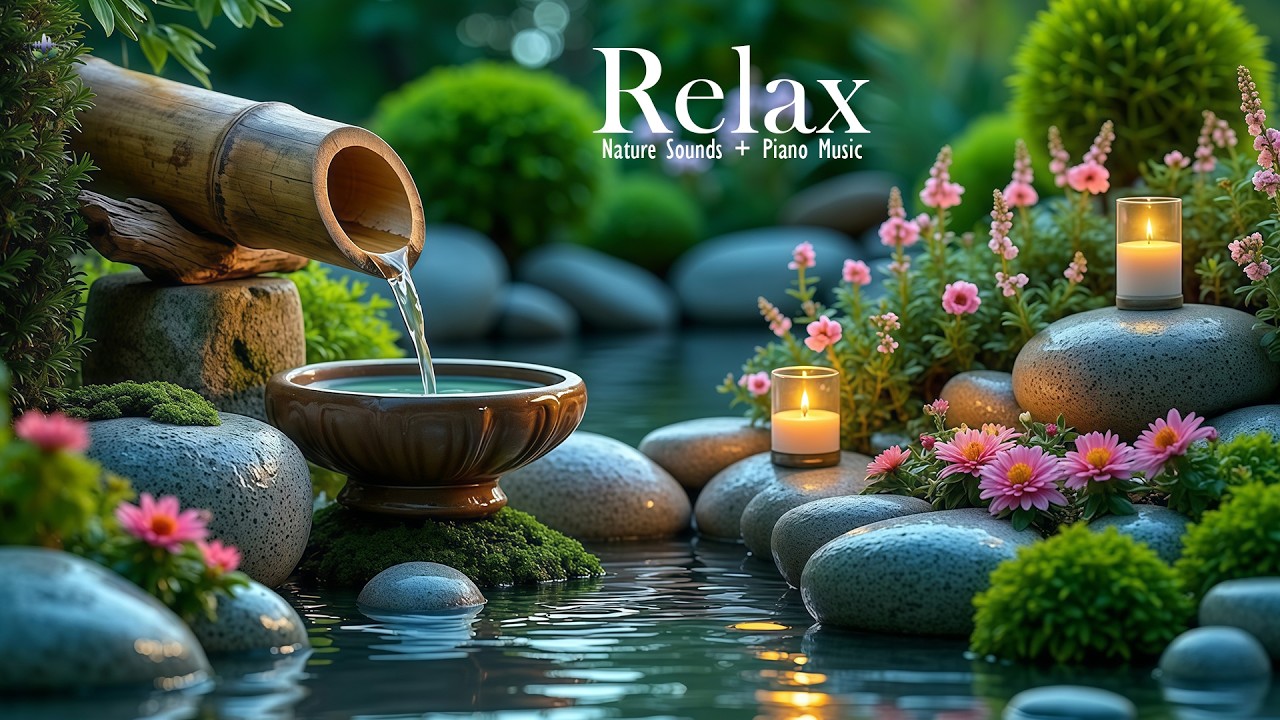 Relaxing Sleep Music + Bamboo Water 🌿 Deep Healing to Release Stress, Worry & Emotional Fatigue