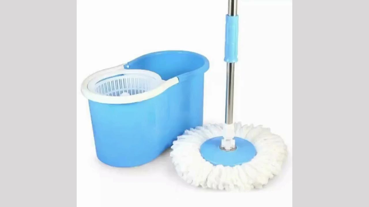 Balde Mop Giratório 360° com Rodas e Rodo – Esfregão Ajustável + 2 Refis Centrífugo
