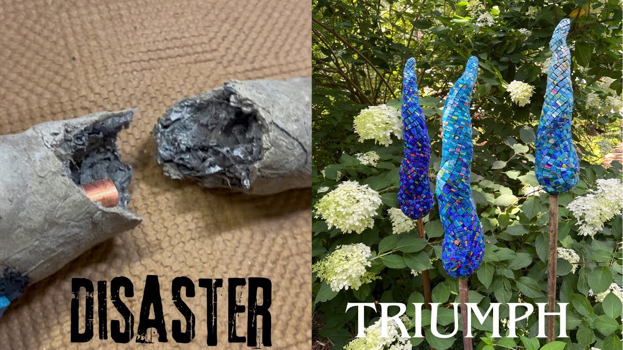 Ep. 254 DISASTER & TRIUMPH: Sculptural Mosaic Raindrop Repair + Installation!