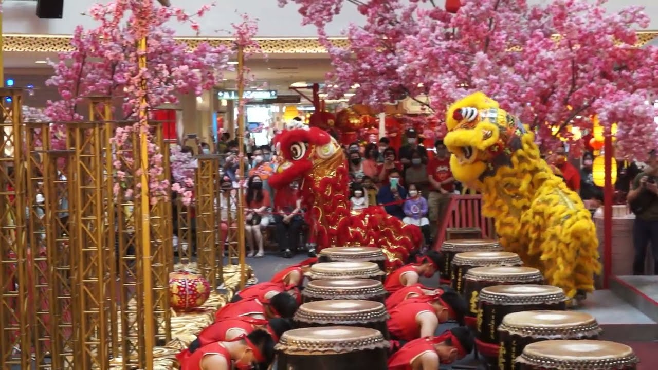 Mid Valley - Lion Dance with Drum Performance by Kun Seng Keng 2022