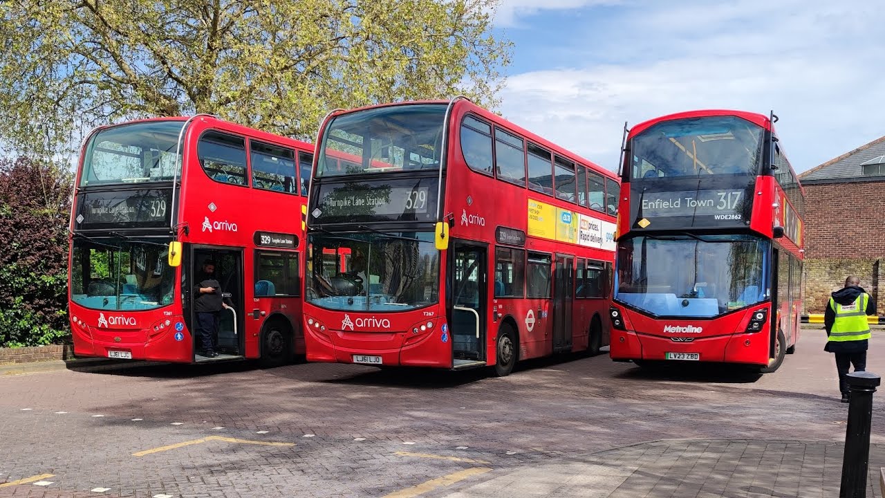 Full Route Versión London bus 329 Enfield-Turnpike Lane Station  LJ6 LJC