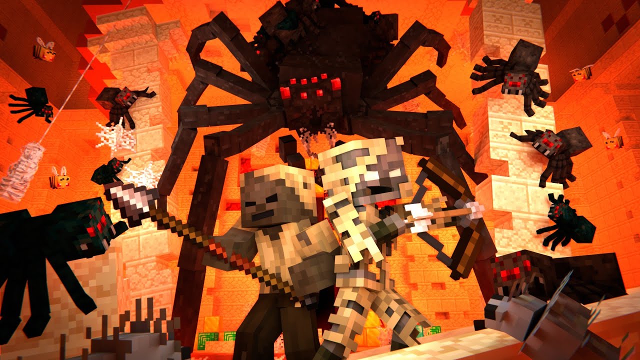 MUTANT SPIDER - Camel Husk and Parched vs Spider Army (Minecraft Movie Animation)